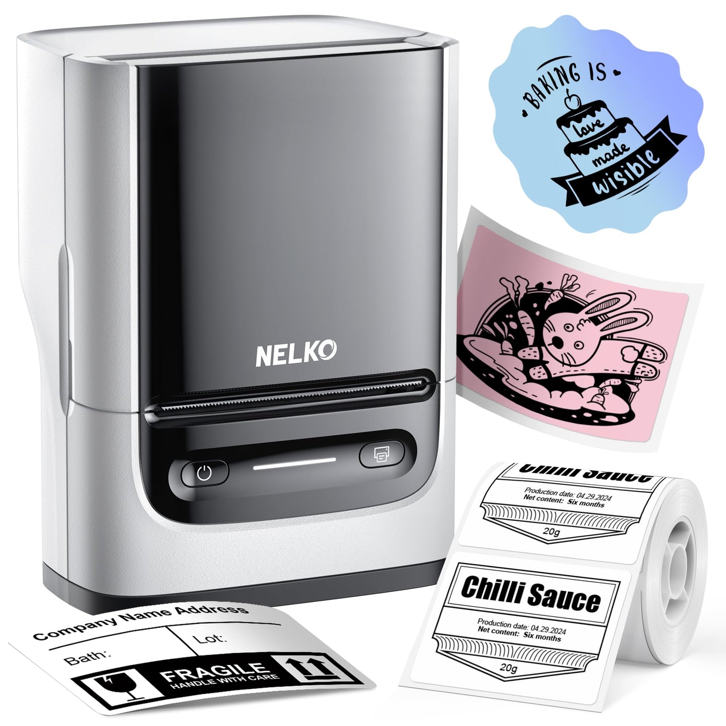 Nelko PM220 203dpi Portable Monochrome Thermal Label Printer