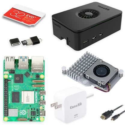 CanaKit 8GB Raspberry Pi 5 Model B 32GB MicroSD LPDDR4 HDMI Single Board Computer
