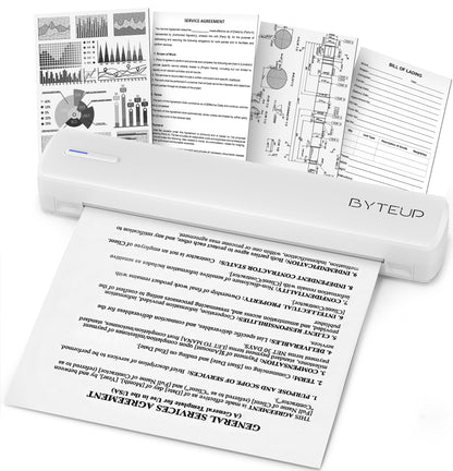ByteUp C80 Portable Thermal Printer Monochrome 203 DPI 1-Tray 8.5x11 Inches