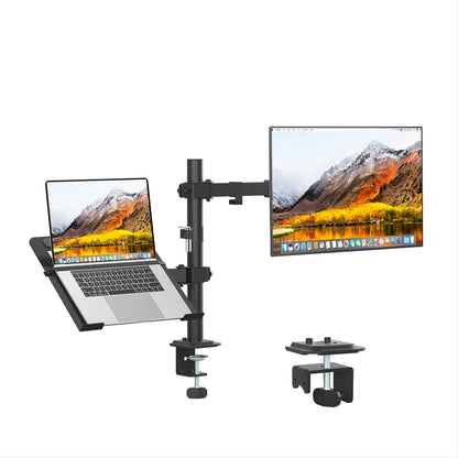 UPGRAVITY 13-27 Inch Laptop and Monitor Mount, 17.6lbs Capacity, Adjustable Gimbal Tabletop Stand, VESA 75/100mm