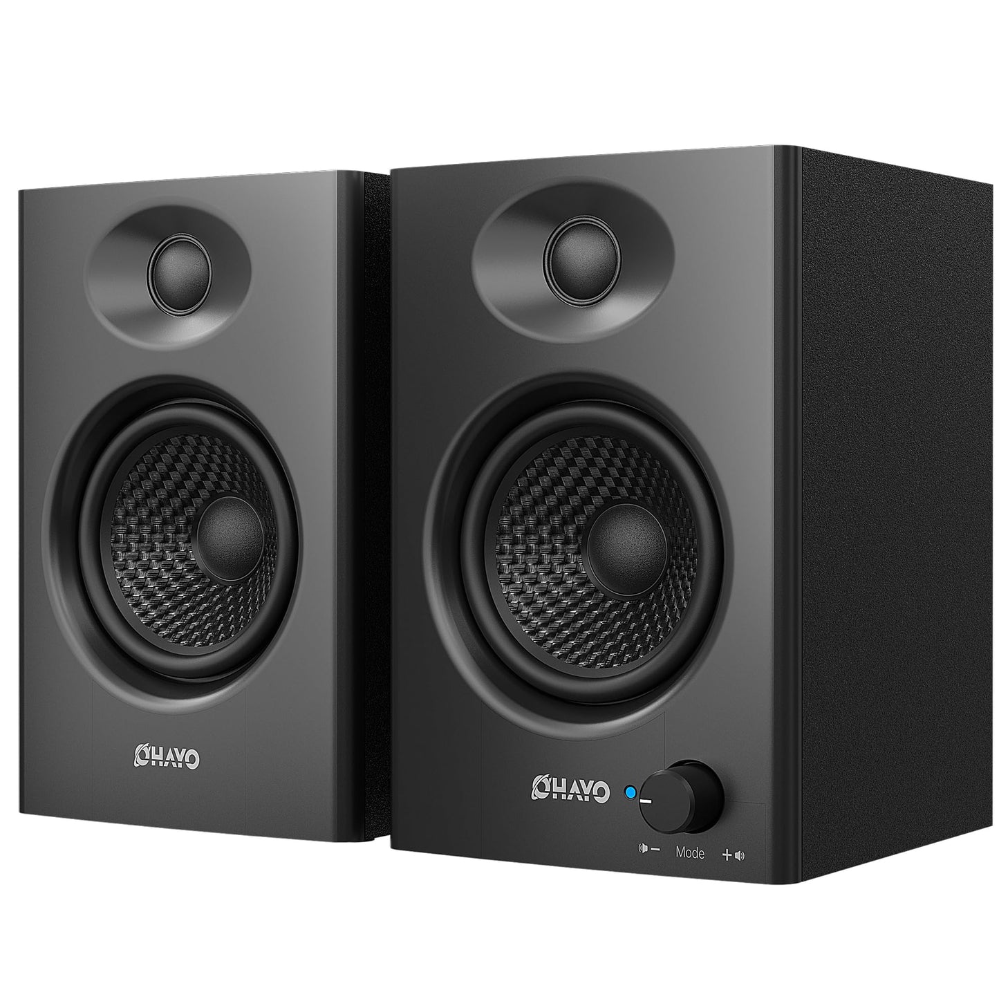 OHAYO 2.0 Stereo Bookshelf Speakers C6-Black 60W Bluetooth 5.3 20 KHz Black
