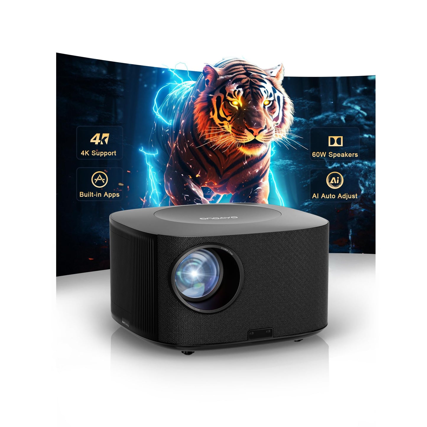 ONOAYO 10" x 7" x 12" Model ONO5 Pro 1920 x 1080 4K Support LCD Projector