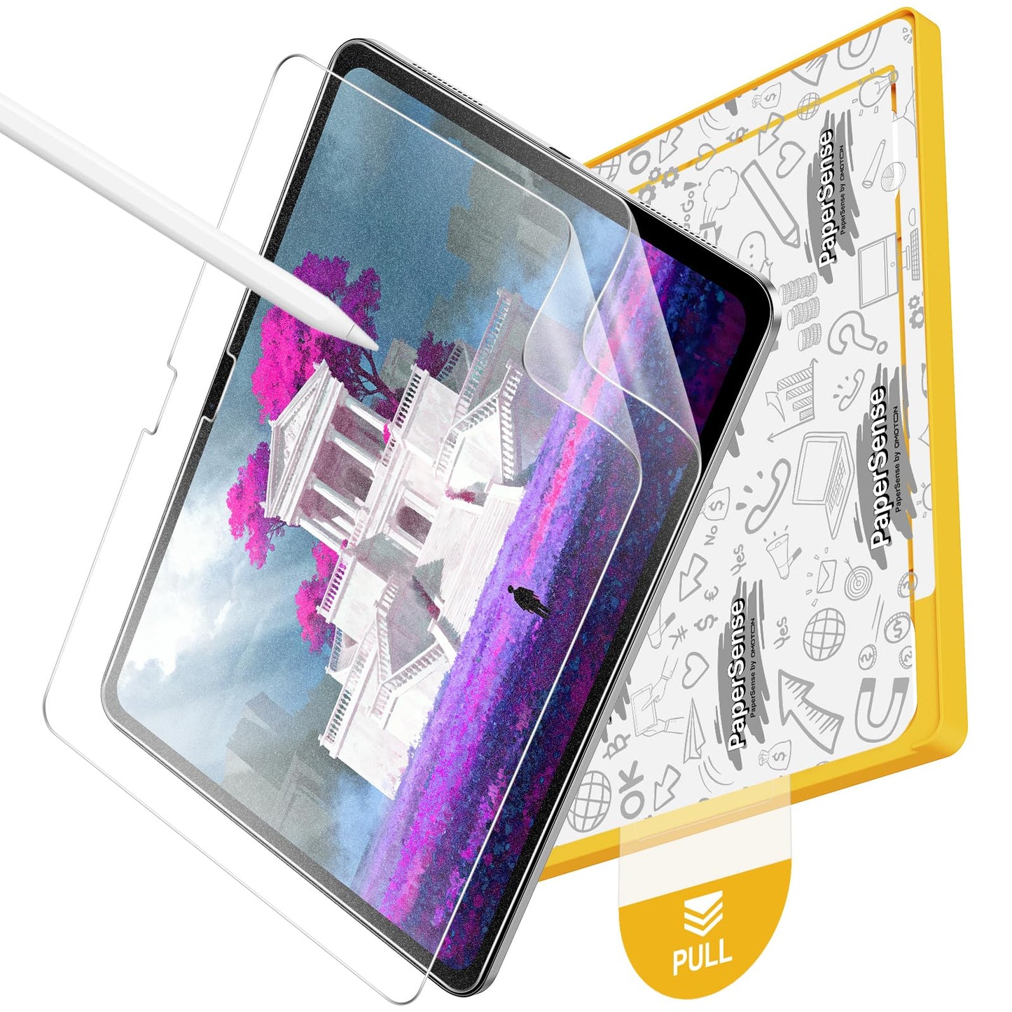 OMOTON 11 Inch PET Film Screen Protector for iPad Air 11'' M4/M3/M2 (2026/2025/2024) Matte, Anti-Glare, Scratch Resistant