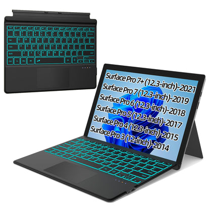 XIWMIX Standalone Bluetooth Keyboard for Microsoft Surface Pro 3/4/5/6/7/7+ QWERTY Layout Rechargeable Battery Powered Backlit Keyboard