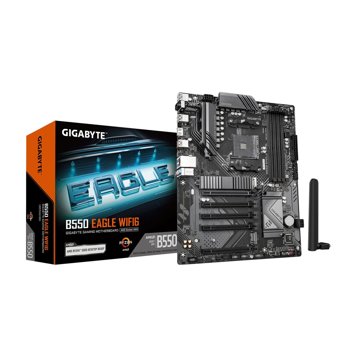 GIGABYTE B550 EAGLE WIFI6 ATX Motherboard, AMD AM4, Supports Ryzen 5000/4000/3000, DDR4, PCIe 4.0