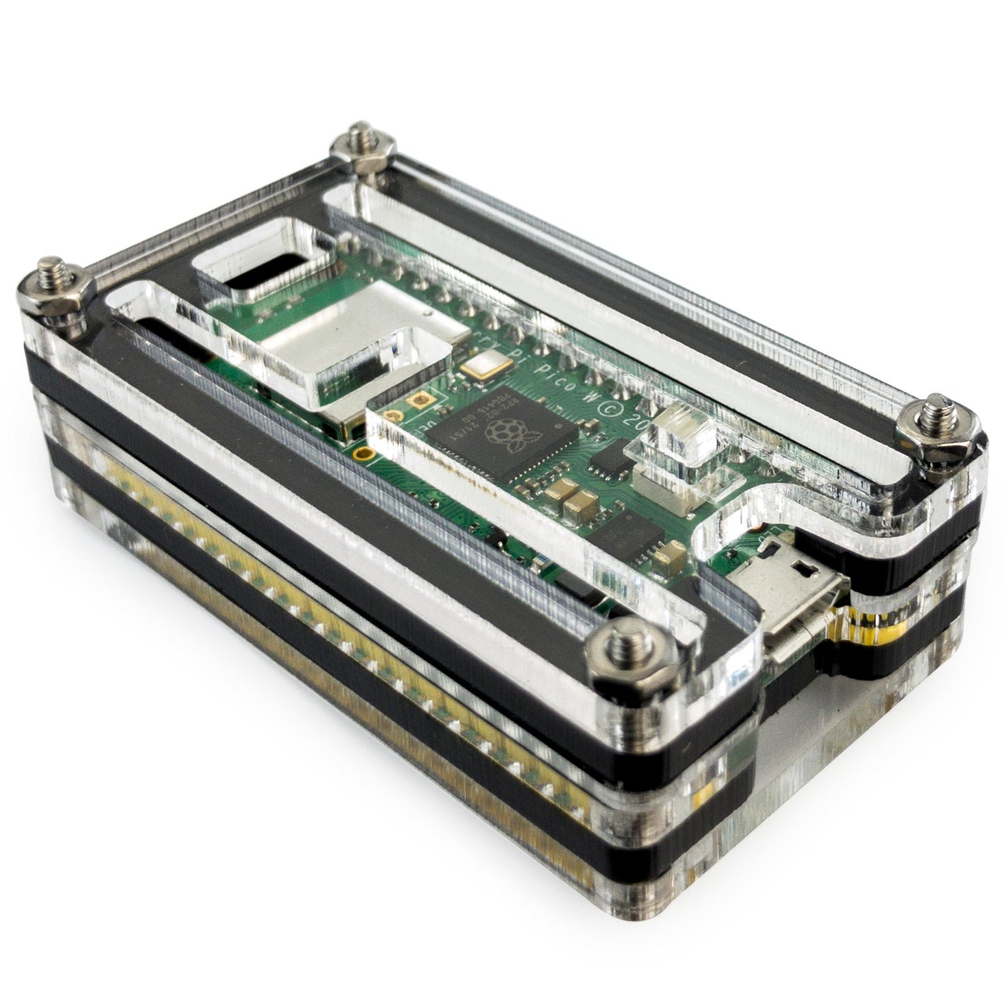 C4Labs Zebra Pico W Case Mini ITX Raspberry Pi 2.5 inches Dual Band Acrylic Stainless Steel