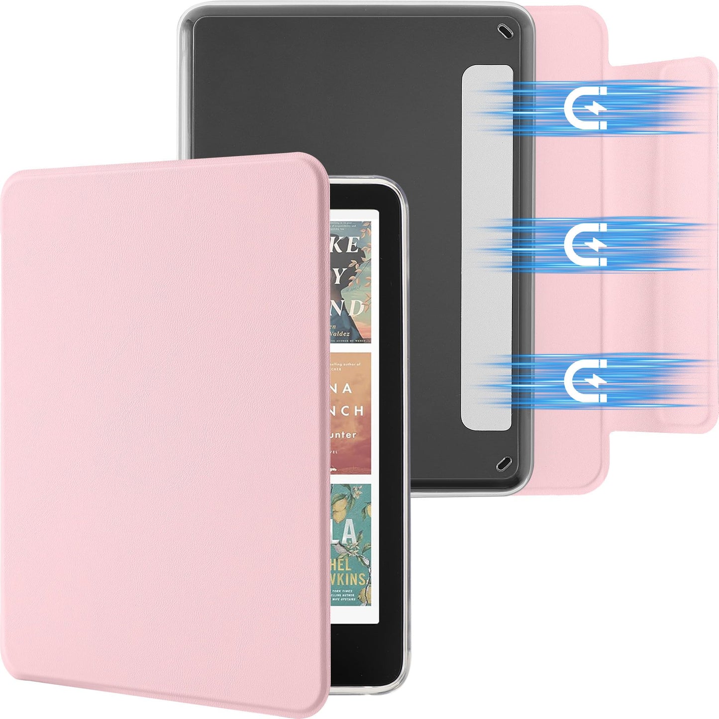 SESENSE 7'' Kindle Paperwhite and Colorsoft Magnetic Case Slim PU Auto Wake Pink