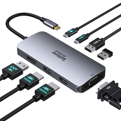 Selore&S-Global 4.5" x 2" x 0.62" SEUC0513 Multi-Display Adapter 4K@60Hz Thunderbolt 3/4 USB C Hub