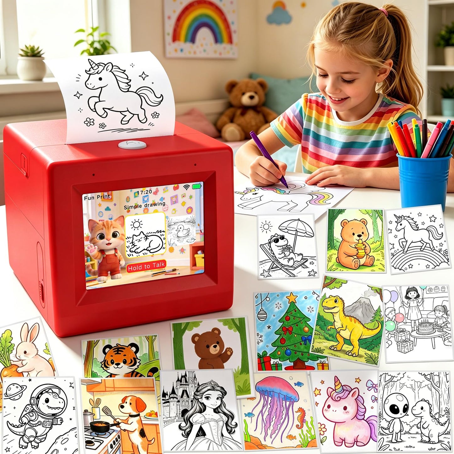 iHeartYard 2.4in Ai Magic Box Inkless 200DPI Monochrome Portable Printer