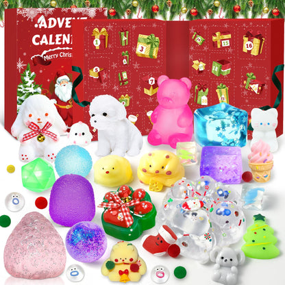 Muxiziu Christmas Countdown Calendar 2025 24 Surprise Toys Non-Repeating Squishies