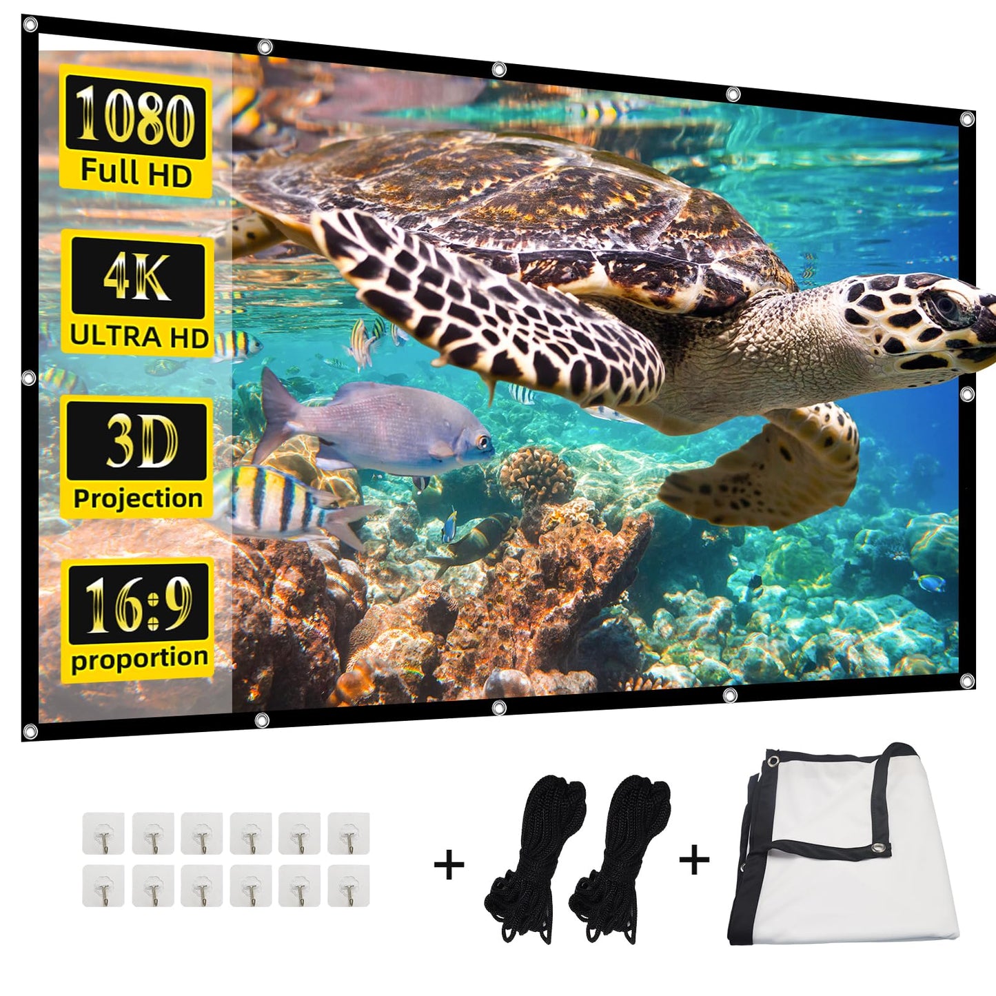 HUANYINGBJB 120 inches Manual Matte Projection Screen, Wall Mount, Polyester