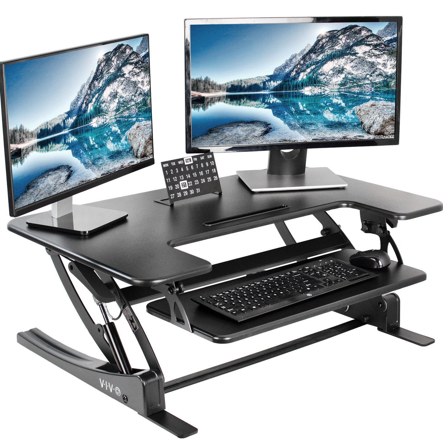 VIVO 36" DESK-V000V Alloy Steel Dual Tier Height Adjustable Computer Desk Workstation
