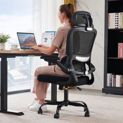 TRALT 1 Count YX001-1 Ergonomic Office Chair 330 lbs Load Capacity Indoor Use Black