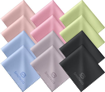 SmoTecQ 12 Pack Microfiber Lens Cleaning Cloths STQ-YJB220 12 Piece Set