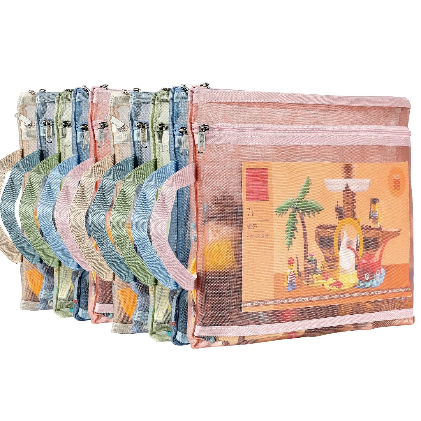 TrueLux 2L-10A4 TR Mesh Zipper Pouch Bags, Nylon, 3 kg Load Capacity, 10 Pack