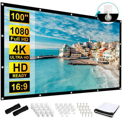 Frocopo 100 Inch Projection Screen Model Number 100 inch Projector Screen Wall Mount Manual 160° Viewing Angle