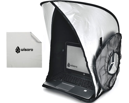 WISARO Laptop Sun Shade - 14.5 x 17.5 x 22 inches - Lightweight - Fits up to 17 inch Devices - Anti-Glare Fabric