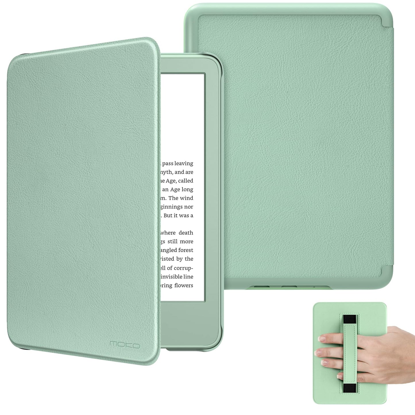 MoKo 6" Kindle 11th Generation 2024/2022 Case Auto Sleep/Wake Agave Green