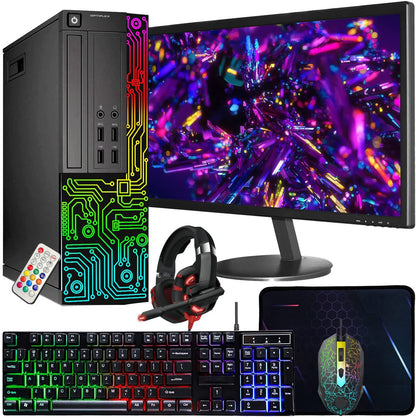 Dell OptiPlex Desktop Computer | Intel Core i5 (3.2GHz) | 16GB DDR3 RAM | 512GB Solid State Drive | 24 Inch LCD Monitor | Windows 11 Pro | Black