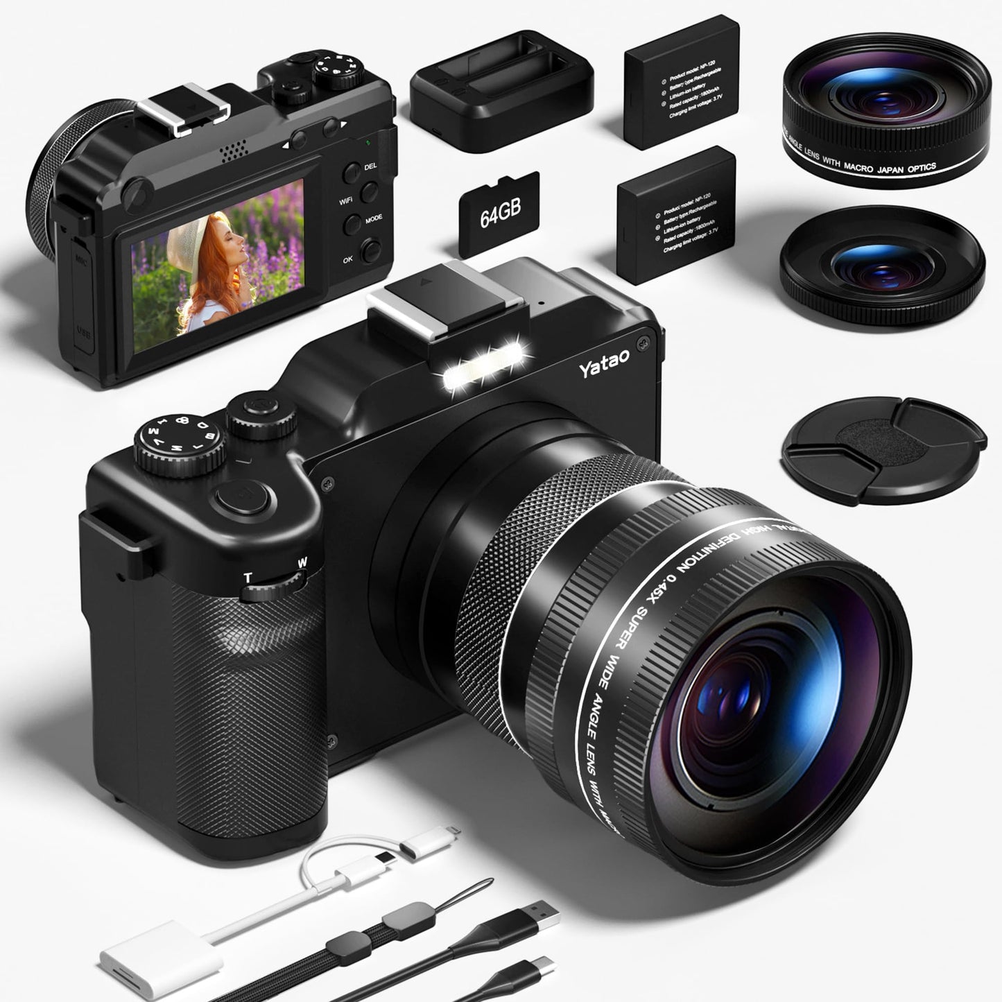 Yatao 3 Inch YT01 64MP 5K 60FPS CMOS Digital Camera