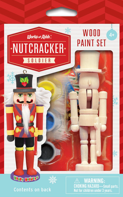 Works of Ahhh... Nutcracker Soldier Ornament Painting Kit, 5 inches, Real Wood, Craft Kit