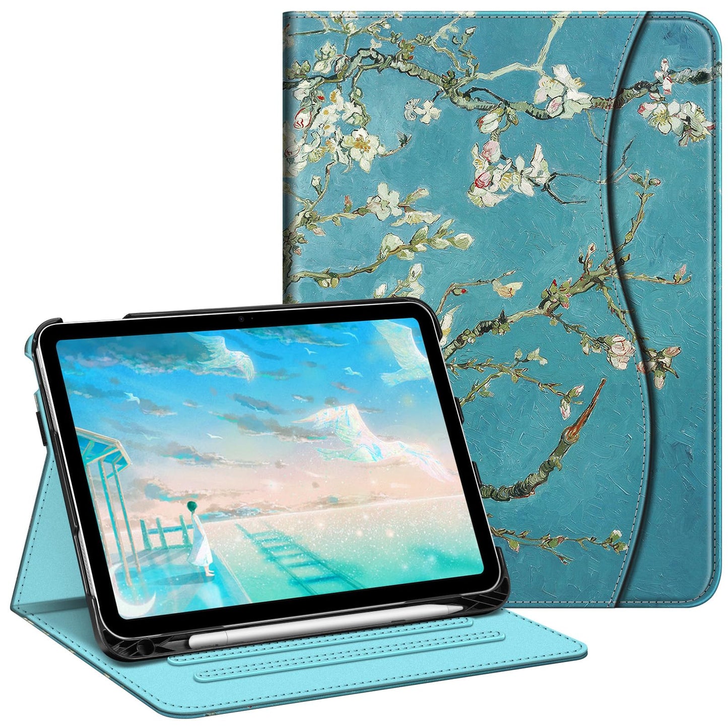 FINTIE Case for iPad 10.9 Inch 2022 and 11 Inch 2025, Hard Shell, Faux Leather, Microfiber, Adjustable Viewing Angles
