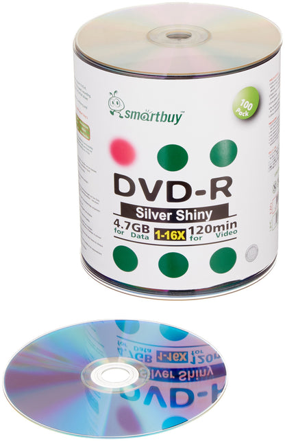 Smartbuy 4.7GB 16X DVD-R Disc - Model 8541705380 - Bulk Pack of 100