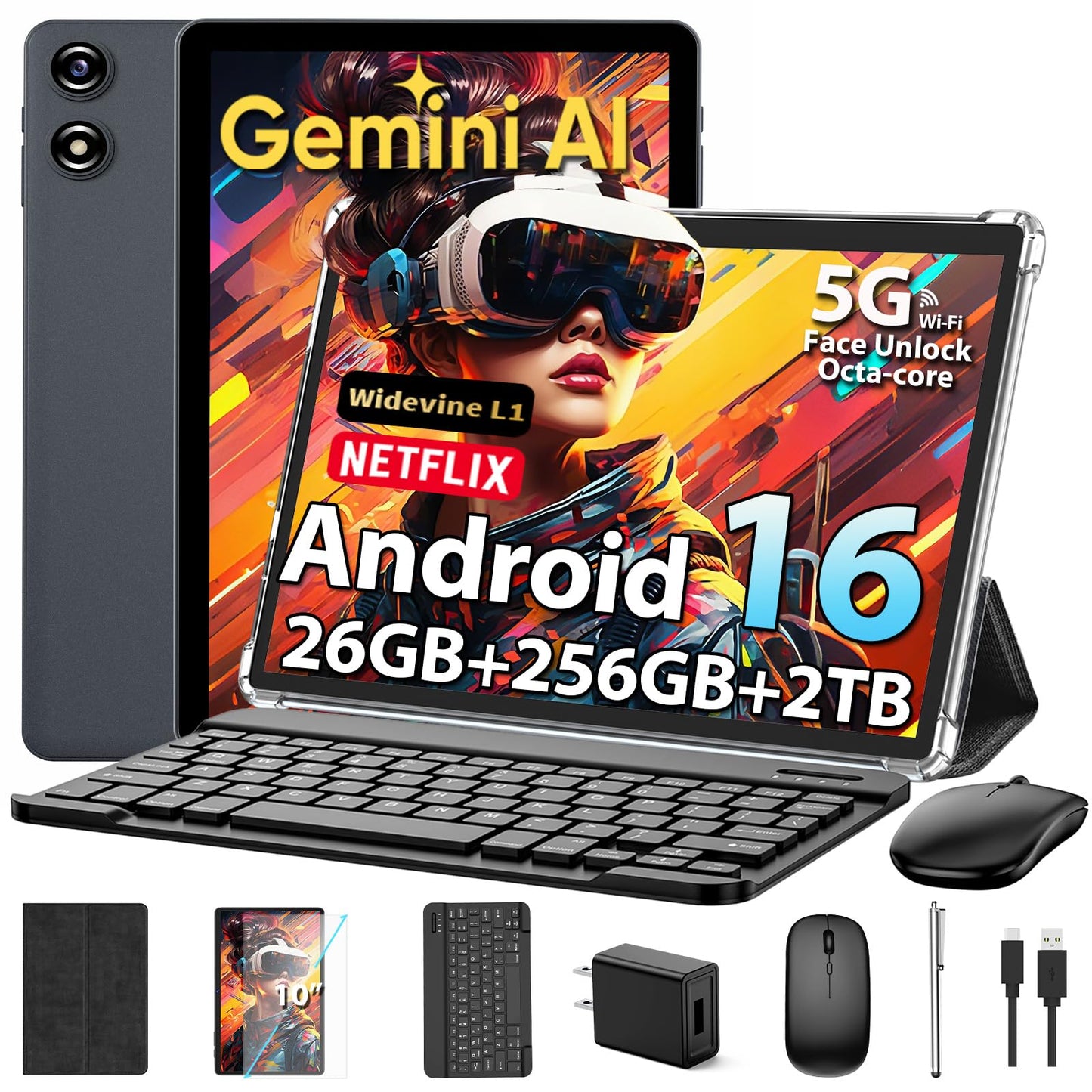 Relndoo 10.1" P30 1280x800 90Hz LED Tablet