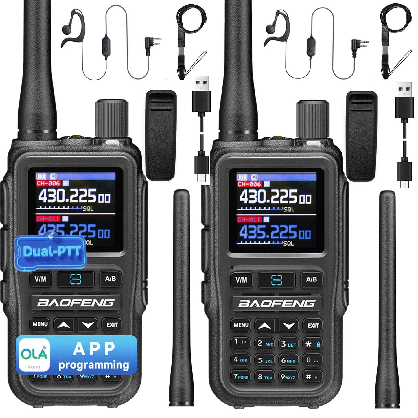 BAOFENG 5RMINI 999 Channels Long Range Two-Way Radio 108-520 MHz Amateur Radio
