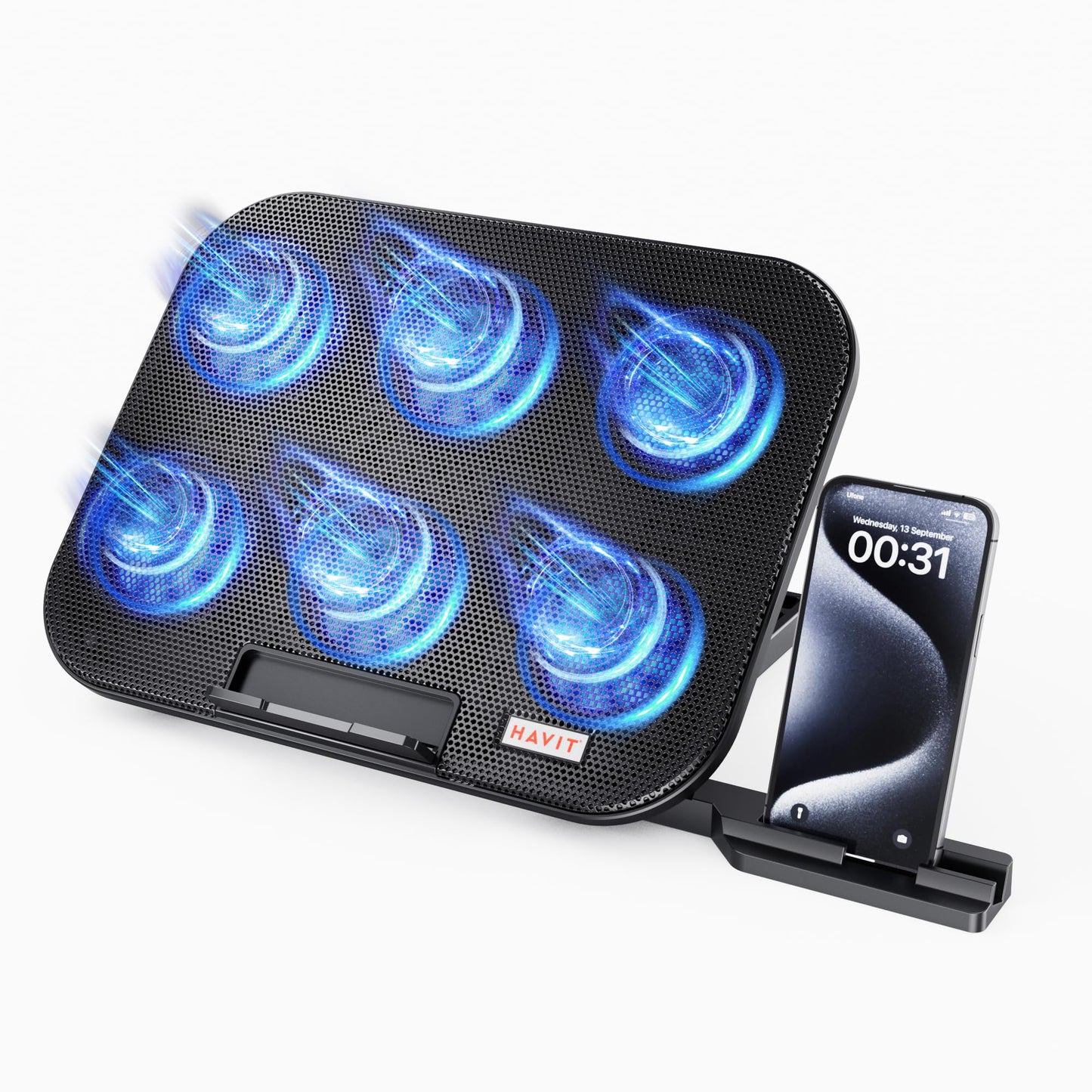 Havit 12-14.1 Inch Cooling Pad HV-F2011 6 Fans Air Cooling
