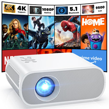 HOMPOW C10 Portable Projector 1920 x 1080 LCD 9500 Lumens 60W