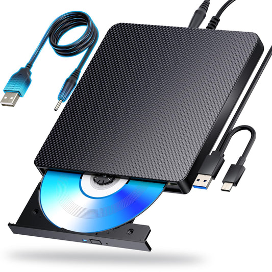 AELRSOCH External Blu-ray Drive Player USB 3.0 Type-C BD/DVD/CD Burner Portable