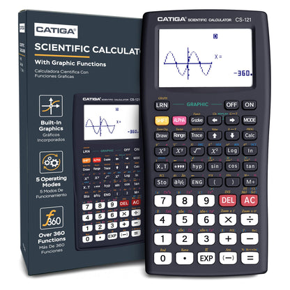 CATIGA 3 Inch CS-121 LCD Scientific Graphing Calculator Battery Powered Plastic 1 Pack