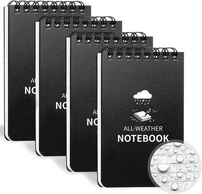 Juehuodaji 4.0 Count Waterproof Notebook System, 3" x 5" Pocket-Sized Format, All-Weather Utility Notepad