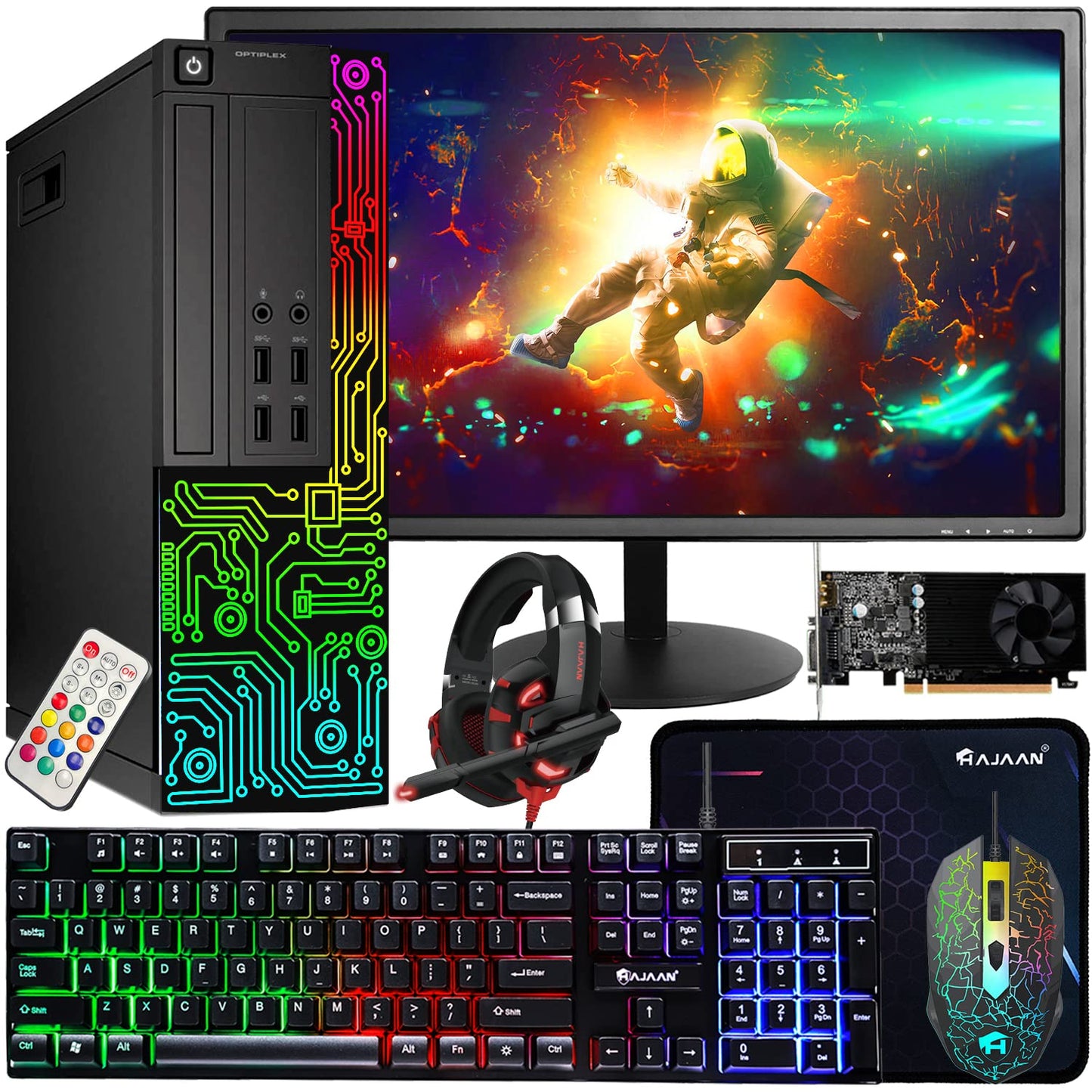 Dell OptiPlex 24" Intel Core i7 4770 1920x1080 Tower Computer PC, 16GB RAM, 512GB SSD, NVIDIA GT 1030, Windows 11 Pro