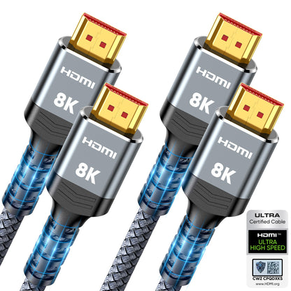 Highwings 6 Feet HDMI 2.1 Cable (HW-8K) - 48Gbps, 8K@60Hz, Dynamic HDR, Braided