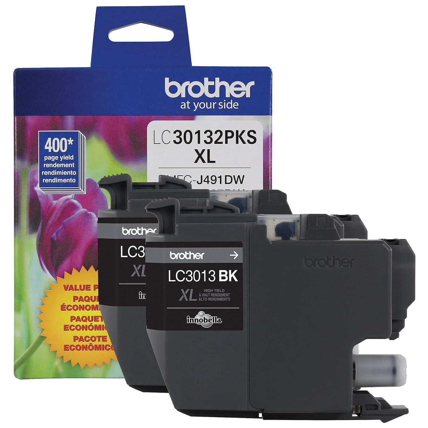 Brother Genuine LC30132PKS Black Ink Cartridges 2-Pack, High Yield, Compatible Inkjet Printers