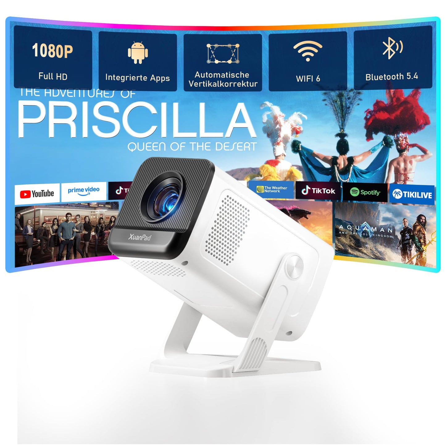 XuanPad Mini Projector K1 1280 x 720 1980 x 1080 LCD Portable