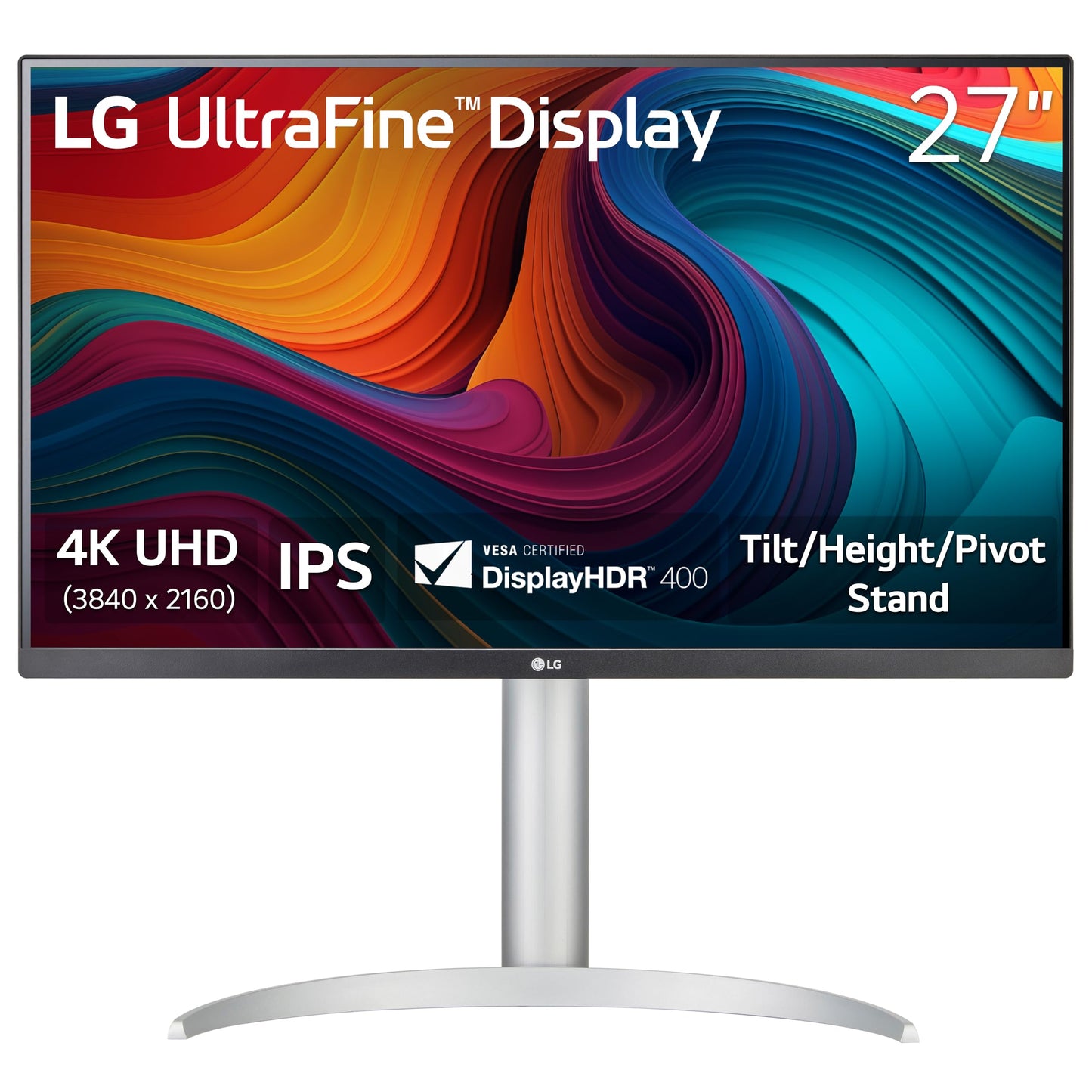 LG 27UP650K-W 27-Inch 4K UHD (3840 x 2160) IPS Monitor, 60Hz, 5ms, DisplayHDR 400, White