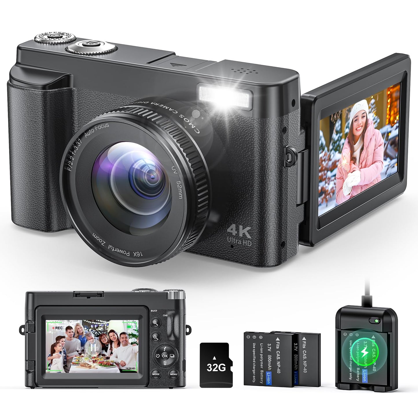 Zostuic Compact DC101 48MP 2160p CMOS Digital Camera