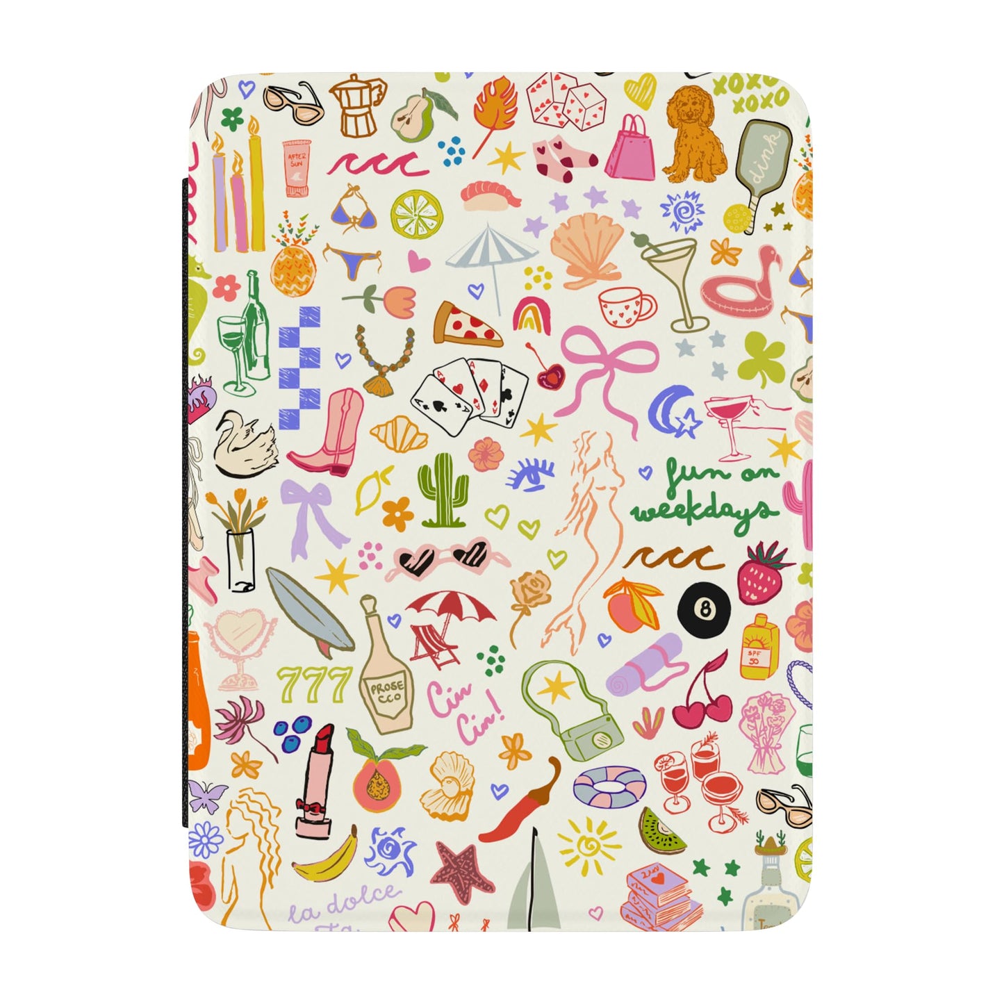 Casely 7-Inch Kindle Case Model: Fun on Weekdays | Dimensions: 6.5 x 1 x 4 in | Weight: 2.29 oz | Eco-Friendly Vegan Leather | Functionality: Auto Sleep/Wake
