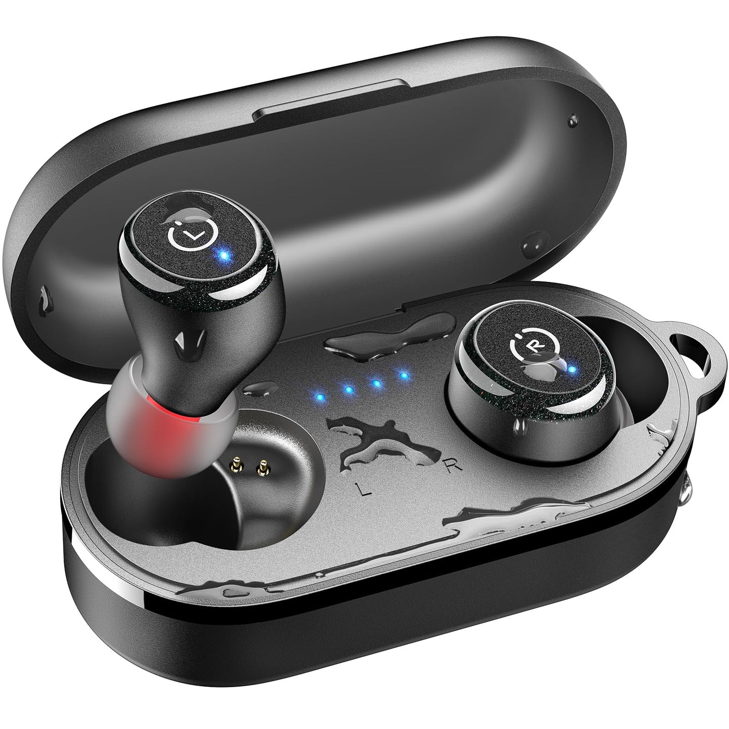 TOZO T10 Wireless Earbuds Bluetooth 5.3 Connectivity, IPX8 Waterproof, Ergonomic Design, 55 Hours Playtime, Wireless Charging Case