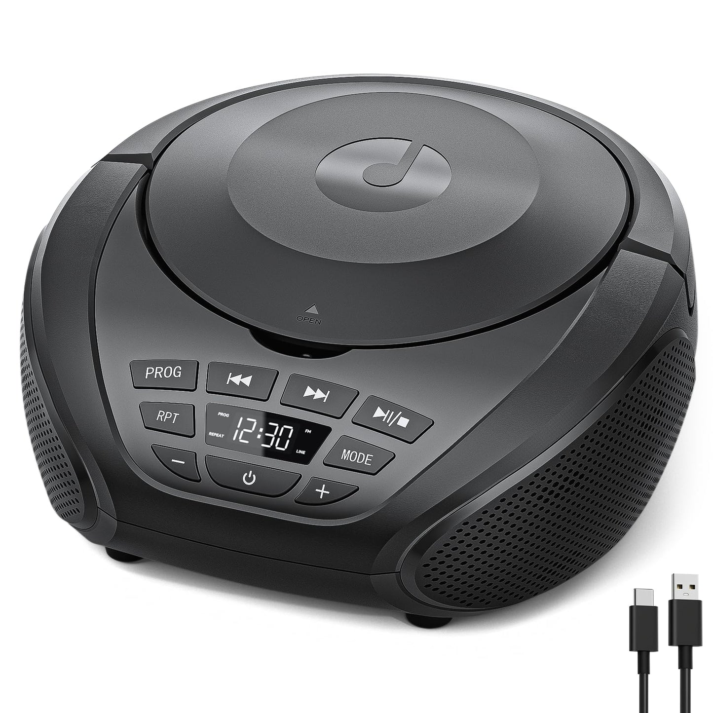 Gueray 2 Speaker Stereo CD Player B-03 Black Radio Boombox