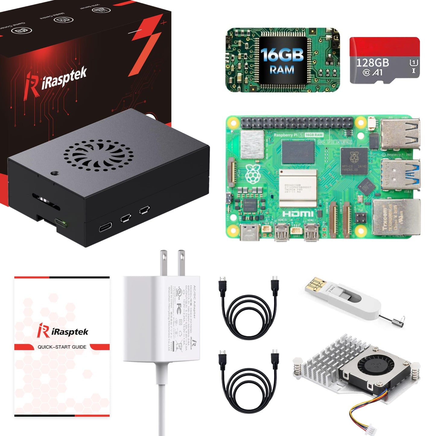 iRasptek 16GB 128GB Cortex A7 2.4GHz Linux Windows Desktop Barebones