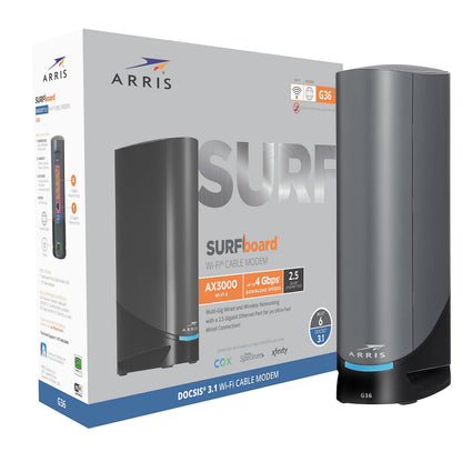 ARRIS Multi-Gigabit Cable Modem G36 2500 Mbps 4-Port Dual-Band Ethernet 802.11ax Router