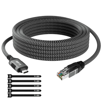 Kxable 4 Feet KXC-RJ45-Parent Ethernet Cable RJ45 USB Type C Cat 6 1000 Mbps RJ45 Male-to-Female