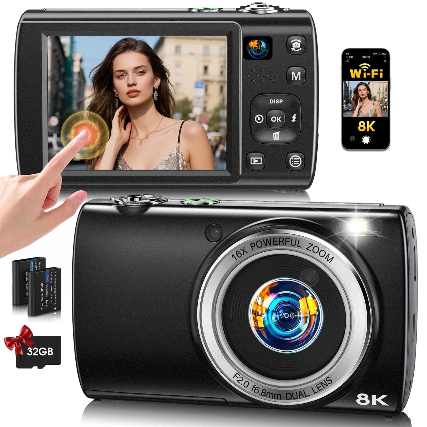 LOUM 2.57" x 5.01" x 3.44" VE418 88 MP Compact Camera 4:3 CMOS