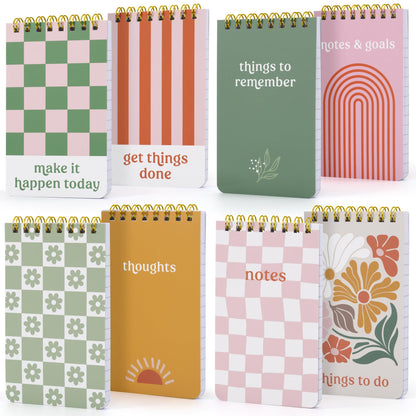ZICOTO 3x5 Pocket Notebooks Set of 8 - Colorful Lined Mini Notepads
