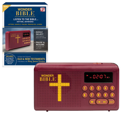 WONDER BIBLE 1 Inch WB011124 Portable Audio Player with Built-In Speaker and USB Connectivity