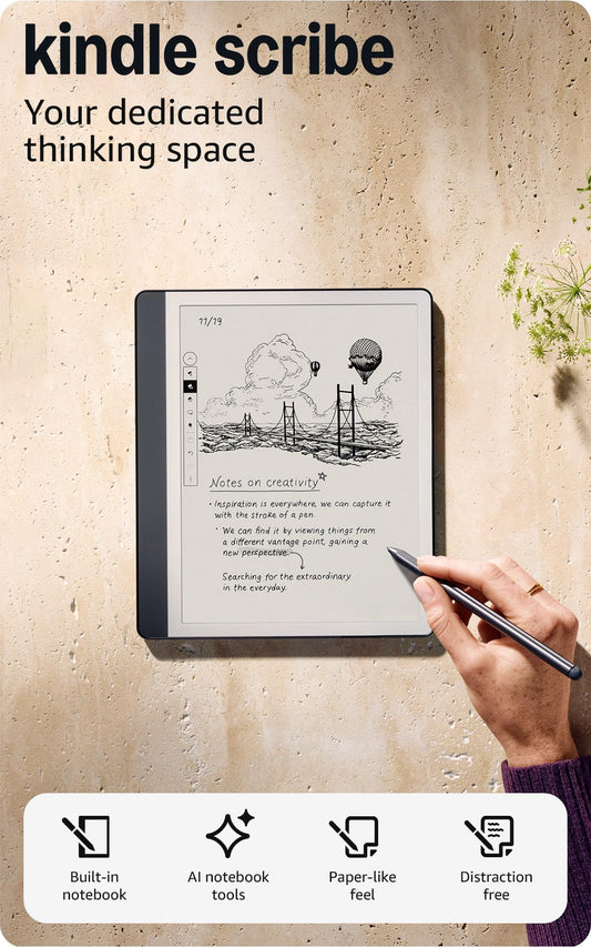 Amazon 10.2 Inch Kindle Scribe 64GB - 300 ppi Display - AI Notetaking Device - Digital Notebook